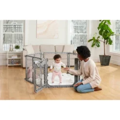 Regalo Plastic Play Yard With Door - Gray 7 Regalo Plastic Play Yard With Door - Gray -Baby Products GUEST 068bd847 6163 447f 9885 e9a7fae077cb