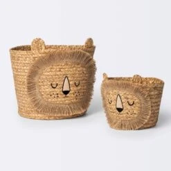Braided Water Hyacinth Medium Round Storage Basket - Lion - Cloud Island™ 5 Braided Water Hyacinth Medium Round Storage Basket - Lion - Cloud Island™ -Baby Products GUEST 08251bcd 8684 4dda 85d5 7e48aef06926