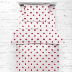 Bacati - Stars Red Ikat Muslin 4 Pc Toddler Bedding Set -Baby Products GUEST 0a6e6e54 7778 4e0f 9842 119d0e07711b