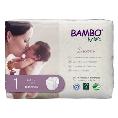Bambo Nature Dream Disposable Diapers, Eco-Friendly, Size 1 5 Bambo Nature Dream Disposable Diapers, Eco-Friendly, Size 1 - Image 5