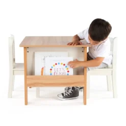 3pc Journey Collection Table And Book Rack With Chairs Natural/White - Humble Crew -Baby Products GUEST 0fd0956f c507 4771 943b f2b2b5c18b69