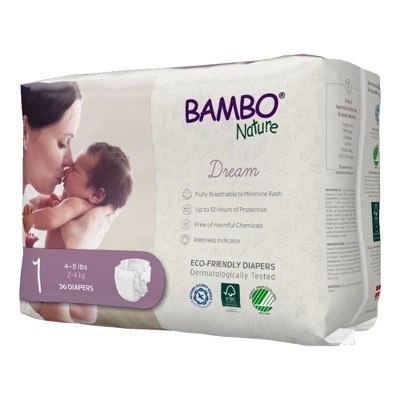 Bambo Nature Dream Disposable Diapers, Eco-Friendly, Size 1 3 Bambo Nature Dream Disposable Diapers, Eco-Friendly, Size 1 - Image 3