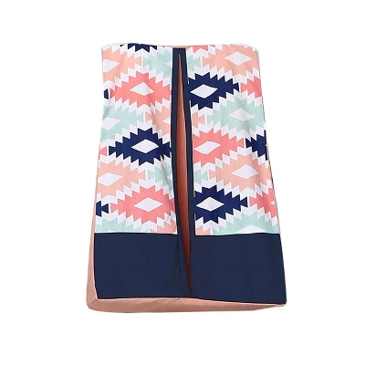 Bacati - Emma Coral Mint Navy 6 Pc Crib Bedding Set With Long Rail Guard Cover 7 Bacati - Emma Coral Mint Navy 6 Pc Crib Bedding Set With Long Rail Guard Cover - Image 7