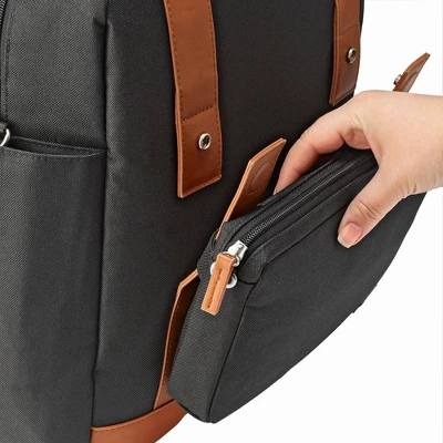 JJ Cole Bloomfield Modular Knapsack Diaper Bag Onyx & Ivory 2 JJ Cole Bloomfield Modular Knapsack Diaper Bag Onyx & Ivory - Image 2