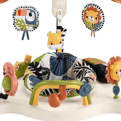 Fisher Price Fisher-Price Palm Paradise Jumperoo Adjustable Baby Bouncer Activity Center With Swivel Seat, Lights, Sounds, Music, And Developmental Toys 1 Fisher Price Fisher-Price Palm Paradise Jumperoo Adjustable Baby Bouncer Activity Center With Swivel Seat, Lights, Sounds, Music, And Developmental Toys
