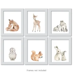 Lambs & Ivy Watercolor Woodland Animals 6-Piece Unframed Nursery Wall Art Decor 7 Lambs & Ivy Watercolor Woodland Animals 6-Piece Unframed Nursery Wall Art Decor -Baby Products GUEST 2174e636 8875 42d2 aca8 b6c156c82414