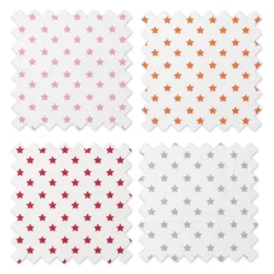 Bacati - Stars Girls Swaddling Muslin Blankets Of 4 (Pink, Orange,Red,Gray) -Baby Products GUEST 23d918cd dba5 4f3d a21e c19bc139c570