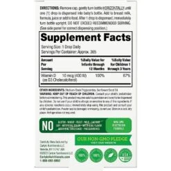 Carlyle Lil' Sprouts Baby Vitamin D3 400 IU | Liquid Drops | .31oz (9.2 ML)