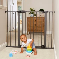 Toddleroo By North States Riverstone Extra Tall And Wide Baby Gate - Graphite - 29.75"-52" Wide