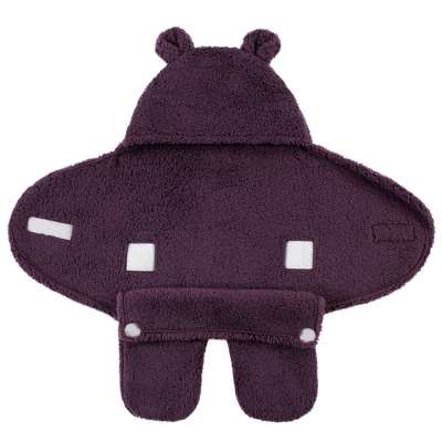 Hudson Baby Infant Girl Animal Faux Shearling Baby Outdoor Stroller Sack Wrap, Purple, One Size 2 Hudson Baby Infant Girl Animal Faux Shearling Baby Outdoor Stroller Sack Wrap, Purple, One Size - Image 2