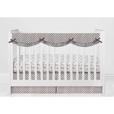 Bacati - Love Aztec Design/Print Gray/Silver 6 Pc Crib Bedding Set With Long Rail Guard Cover 9 Bacati - Love Aztec Design/Print Gray/Silver 6 Pc Crib Bedding Set With Long Rail Guard Cover - Image 9