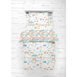 Bacati - Jungle Safari Boys Aqua/Orage Muslin 5 Pc Toddler Bedding Set With Dec Pillow 14 Bacati - Jungle Safari Boys Aqua/Orage Muslin 5 Pc Toddler Bedding Set With Dec Pillow -Baby Products GUEST 295c1544 7c95 4ce7 ad4a ca866d0ca1f9