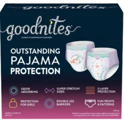 Goodnites Girls' Nighttime Bedwetting Underwear - (Select Size And Count)