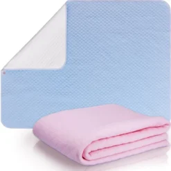 CLOVERCAT 2 Pack Bed Pads Washable Waterproof Mattress Protector Reusable Pee Pads For Toddlers