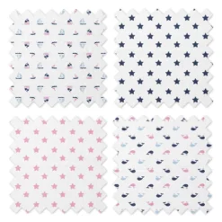 Bacati - Little Sailor Blue/Navy/Pink Girls Muslin Swaddling Blankets Set Of 4 -Baby Products GUEST 2b693815 db54 41ce a089 7252f3e2cba4