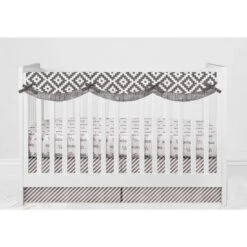 Bacati - Love Aztec Design/Print Gray/Silver 6 Pc Crib Bedding Set With Long Rail Guard Cover 17 Bacati - Love Aztec Design/Print Gray/Silver 6 Pc Crib Bedding Set With Long Rail Guard Cover -Baby Products GUEST 33ecd3ab b05a 435e ba23 1d1f450d91d1