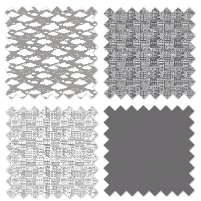 Bacati - Clouds In The City White/Gray Collapsible Laundry Hamper 5 Bacati - Clouds In The City White/Gray Collapsible Laundry Hamper - Image 5