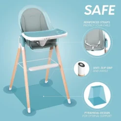 Children Of Design Adjustable 6-in-1 Wooden Classic High Chair For Babies & Toddlers -Baby Products GUEST 3793a487 edf4 454c a06f 41f5a8eb1a85