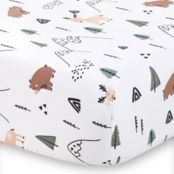 The Peanutshell Woodland Camo Baby Crib Bedding Set - Green/White - 3pc -Baby Products GUEST 398d96d3 f155 4832 93d8 8d6d86f9e20b