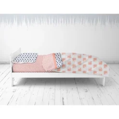 Bacati - Olivia Coral/Navy Buck/Feathers/Triangles Muslin 4 Pc Toddler Bedding Set -Baby Products GUEST 419516a2 899f 42c7 b153 ab70df0a5935