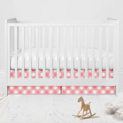 Bacati - Watercolor Floral Coral Gray 6 Pc Girls Crib Bedding Set With Long Rail Guard Cover 4 Bacati - Watercolor Floral Coral Gray 6 Pc Girls Crib Bedding Set With Long Rail Guard Cover - Image 4
