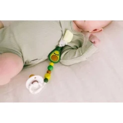 Loulou Lollipop Darling Pacifier Clip - Avocado
