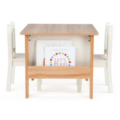 3pc Journey Collection Table And Book Rack With Chairs Natural/White - Humble Crew -Baby Products GUEST 4ad23b2a cec5 44b7 8173 fb022ba87219