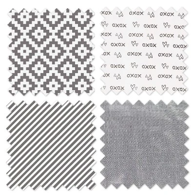 Bacati - Love Aztec Design/Print Gray/Silver 6 Pc Crib Bedding Set With Long Rail Guard Cover 2 Bacati - Love Aztec Design/Print Gray/Silver 6 Pc Crib Bedding Set With Long Rail Guard Cover - Image 2