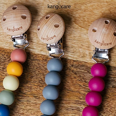 Kanga Care Silicone & Wood Paci Clip 1 Kanga Care Silicone & Wood Paci Clip
