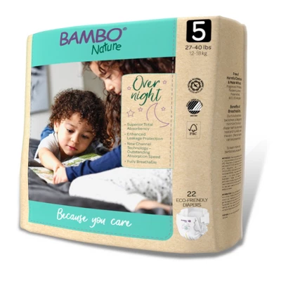 Bambo Nature Overnight Diapers, Disposable, Eco-Friendly, Size 5 2 Bambo Nature Overnight Diapers, Disposable, Eco-Friendly, Size 5 - Image 2