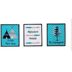 Bacati - Woodlands Forest Animals Aqua/Navy/Grey 6 Pc Crib Bedding Set With Long Rail Guard Cover -Baby Products GUEST 55dc158d 762f 4f89 8926 3cf5b61ce20a