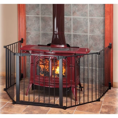 Kidco Auto Close Hearth Baby Gate With One 24" Extension (Total Width Up To 152") - Black 1 Kidco Auto Close Hearth Baby Gate With One 24" Extension (Total Width Up To 152") - Black