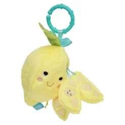 Manhattan Toy Mini-Apple Farm Lemon Baby Travel Toy With Rattle, Squeaker, Crinkle Fabric & Teether Clip-on Attachment -Baby Products GUEST 59b4fa78 4b61 4f12 885f a4b9ff58b3a4