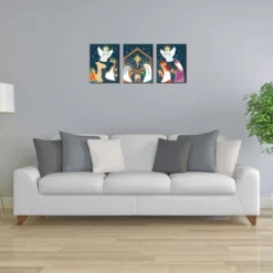 Big Dot Of Happiness Holy Nativity - Religious Nursery Wall Art And Manger Scene Christmas Room Decor - 7.5 X 10 Inches - Set Of 3 Prints