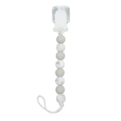 Loulou Lollipop Lolli Soother Holder In Silicone Clip - Marble Gray