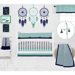 Bacati - Grid Navy Crib/Toddler Bed Skirt -Baby Products GUEST 5eaf5adb d235 4bc1 b3f4 ad073ba642c2