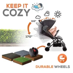Jovial Portable Folding Lightweight Compact Baby Stroller With Bag For Airplane Travel For Babies, Infants, And Toddlers, Black -Baby Products GUEST 63478f97 c8a7 44e0 87cd 311044b18399