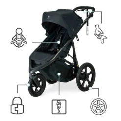 BOB Gear Wayfinder Jogging Stroller With Dual Suspension And Air-Filled Tyres - Nightfall