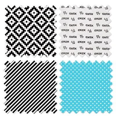 Bacati - Love Aztec Print Black Turquoise 10 Pc Crib Bedding Set With Long Rail Guard Cover 3 Bacati - Love Aztec Print Black Turquoise 10 Pc Crib Bedding Set With Long Rail Guard Cover - Image 3