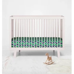 Bacati - Chevron Ikat Navy Green 100 Percent Cotton Universal Baby US Standard Crib Or Toddler Bed Fitted Sheet -Baby Products GUEST 657de5a4 6a71 4017 bdc5 06c4e4bda6ac