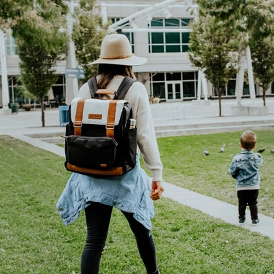 JJ Cole Bloomfield Modular Knapsack Diaper Bag Onyx & Ivory 1 JJ Cole Bloomfield Modular Knapsack Diaper Bag Onyx & Ivory