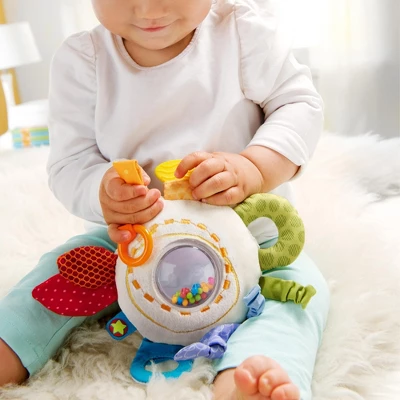 HABA Teether Cuddly Rainbow Round - Soft Activity Toy With Rattling & Teething Elements 2 HABA Teether Cuddly Rainbow Round - Soft Activity Toy With Rattling & Teething Elements - Image 2