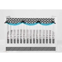 Bacati - Love Aztec Print Black Turquoise 10 Pc Crib Bedding Set With Long Rail Guard Cover 18 Bacati - Love Aztec Print Black Turquoise 10 Pc Crib Bedding Set With Long Rail Guard Cover -Baby Products GUEST 6f048676 2ce6 4bba b2b0 a8b809971af1