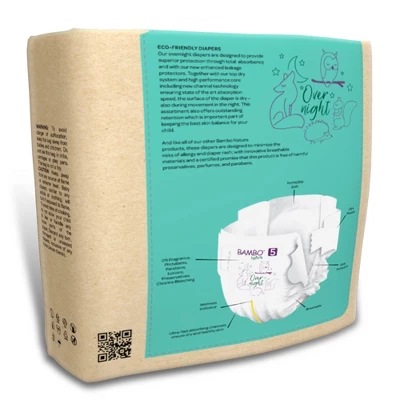 Bambo Nature Overnight Diapers, Disposable, Eco-Friendly, Size 5 4 Bambo Nature Overnight Diapers, Disposable, Eco-Friendly, Size 5 - Image 4