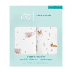 Aden + Anais Essentials Swaddles - Disney + Friends - Bambi Forest - 2pk