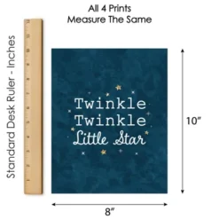 Big Dot Of Happiness Twinkle Twinkle Little Star - Unframed Moon & Cloud Nursery And Kids Room Linen Paper Wall Art - Set Of 4 Artisms - 8 X 10 Inches -Baby Products GUEST 82dfe32a 58b1 4d5a 894f 9c72c8cd9bd2