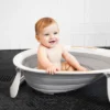 Boon Naked 2-Position Collapsible Baby Bathtub For Infants And Toddlers - Gray