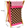 Bacati - Lady Bugs Pink/chocolate Laundry Hamper With Wooden Frame