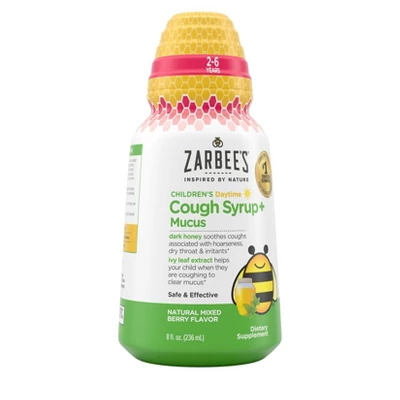Zarbee's Naturals Kids' Cough + Mucus Daytime Syrup - Mixed Berry - 8 Fl Oz 1 Zarbee's Naturals Kids' Cough + Mucus Daytime Syrup - Mixed Berry - 8 Fl Oz