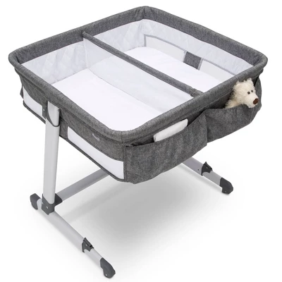 Delta Children Simmons Kids' By The Bed City Sleeper Bassinet For Twins - Gray 3 Delta Children Simmons Kids' By The Bed City Sleeper Bassinet For Twins - Gray - Image 3